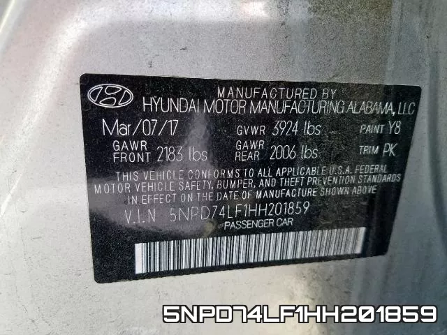5NPD74LF1HH201859 фото 2