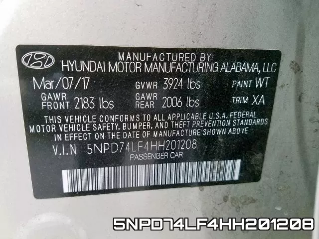 5NPD74LF4HH201208 фото 2