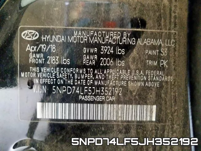 5NPD74LF5JH352192 фото 2