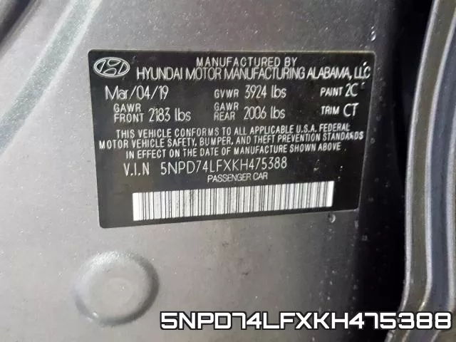 5NPD74LFXKH475388 фото 2