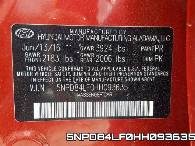5NPD84LF0HH093635 фото 2