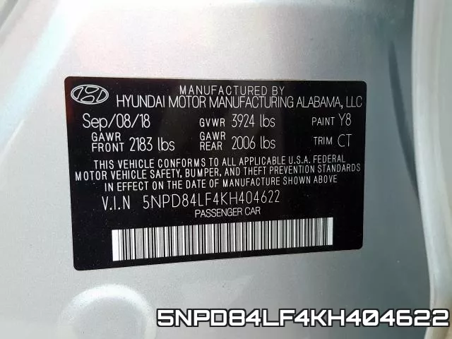 5NPD84LF4KH404622 фото 2