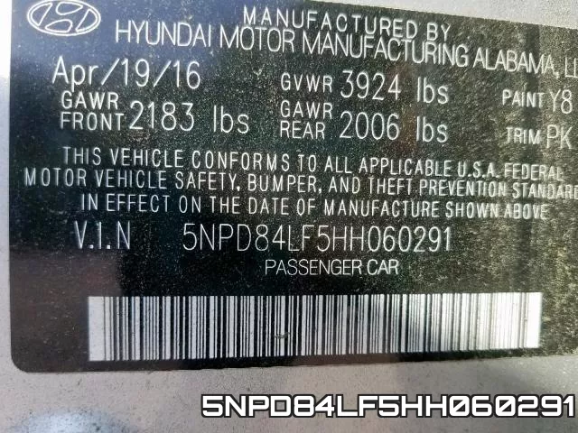 5NPD84LF5HH060291 фото 2
