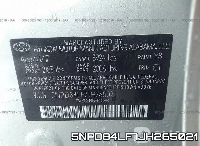5NPD84LF7JH265021 фото 9