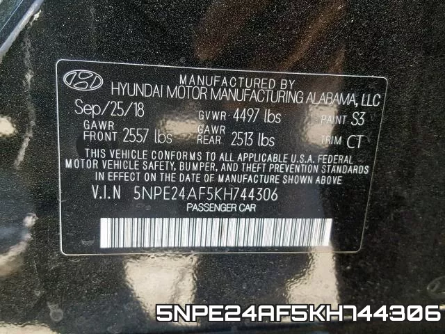 5NPE24AF5KH744306 фото 2