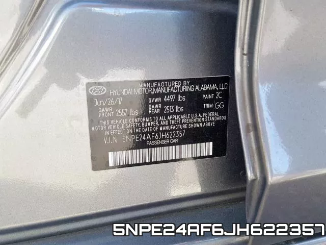 5NPE24AF6JH622357 фото 2
