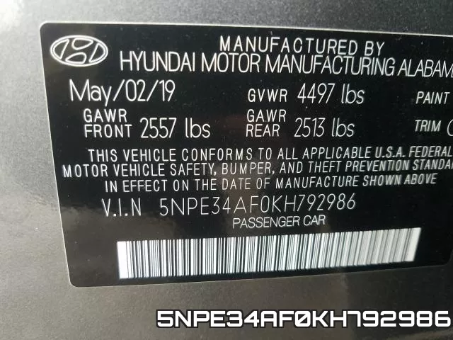 5NPE34AF0KH792986 фото 2
