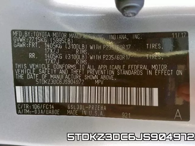 5TDKZ3DC6JS904972 фото 2