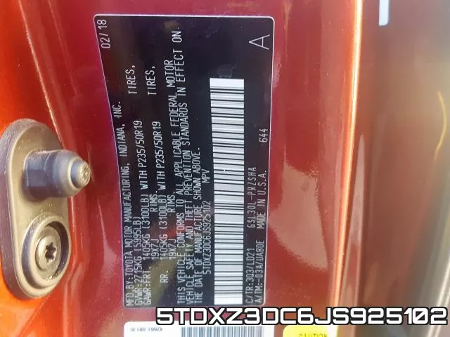 5TDXZ3DC6JS925102 фото 2