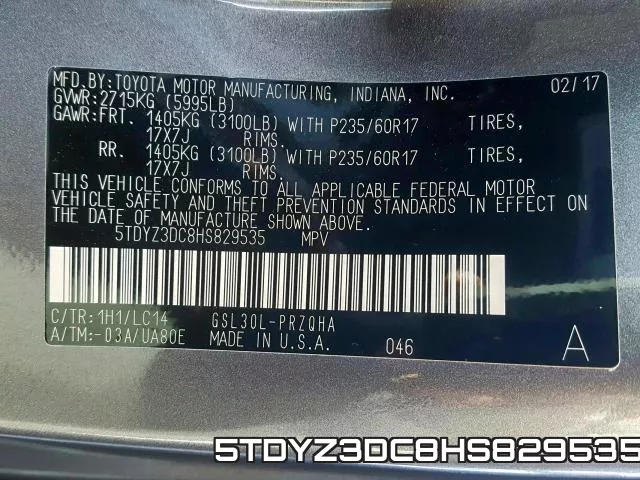 5TDYZ3DC8HS829535 фото 2