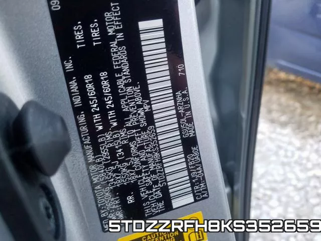 5TDZZRFH8KS352659 фото 2