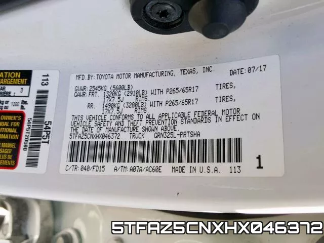 5TFAZ5CNXHX046372 фото 2