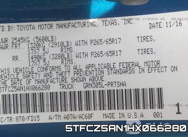5TFCZ5AN1HX066280 фото 8
