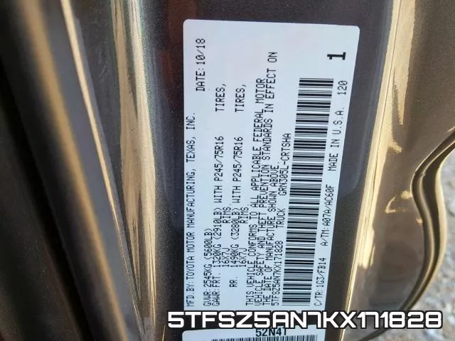 5TFSZ5AN7KX171828 фото 2