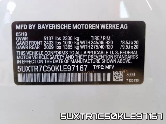 5UXTR7C50KLE97167 фото 2
