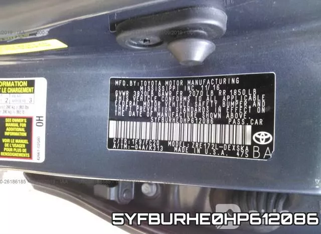5YFBURHE0HP612086 фото 8