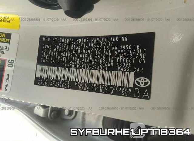 5YFBURHE1JP778364 фото 10