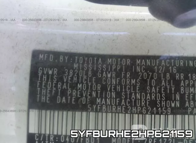 5YFBURHE2HP621159 фото 9
