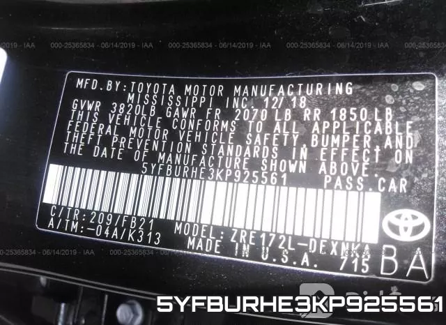 5YFBURHE3KP925561 фото 10