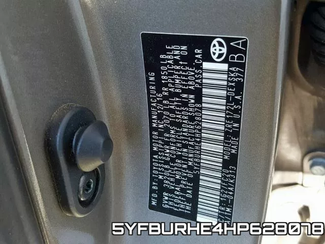 5YFBURHE4HP628078 фото 2