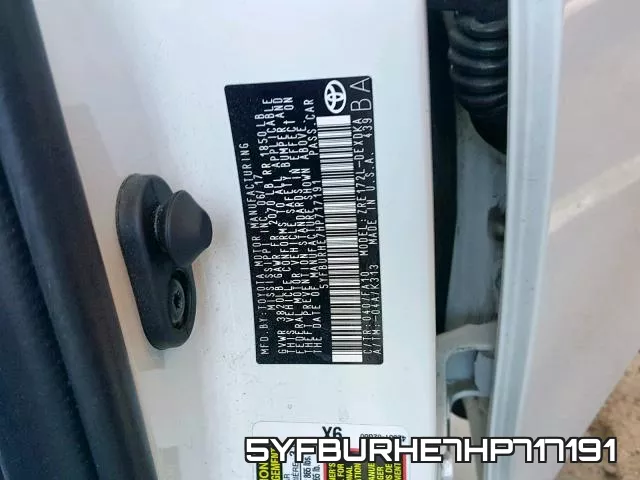 5YFBURHE7HP717191 фото 2