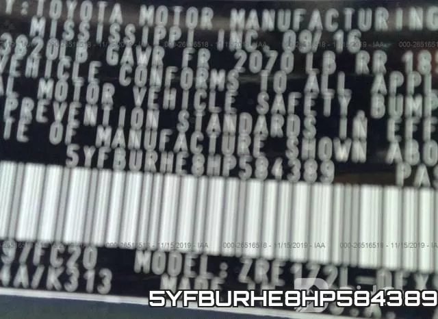5YFBURHE8HP584389 фото 10