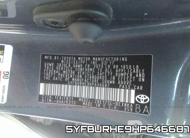 5YFBURHE9HP646687 фото 9