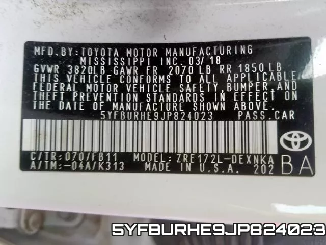 5YFBURHE9JP824023 фото 2