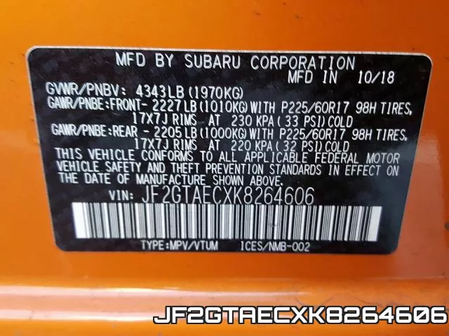 JF2GTAECXK8264606 фото 2