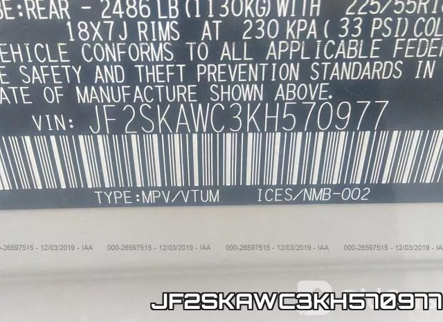 JF2SKAWC3KH570977 фото 9