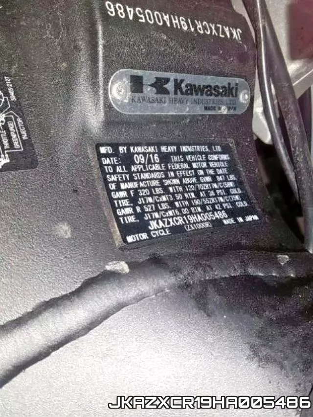 JKAZXCR19HA005486 фото 2