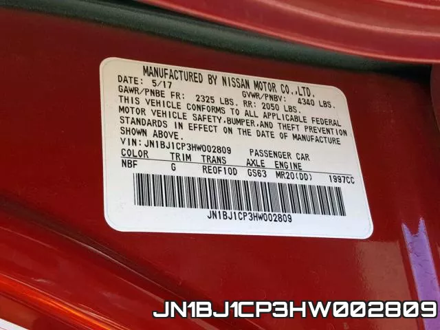 JN1BJ1CP3HW002809 фото 2
