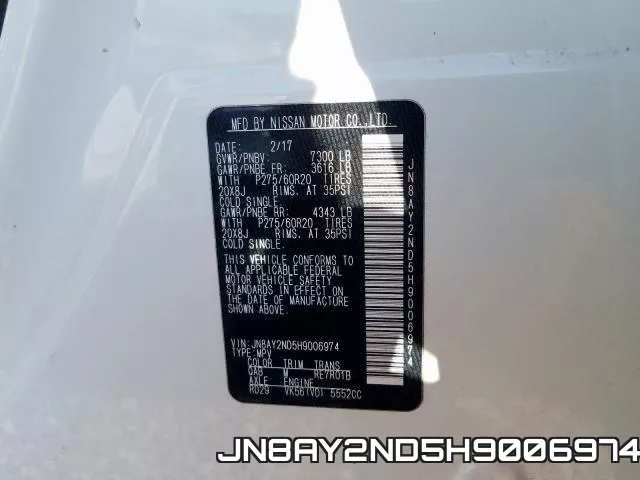 JN8AY2ND5H9006974 фото 2