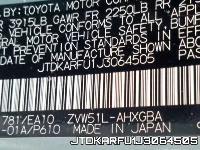 JTDKARFU1J3064505 фото 2