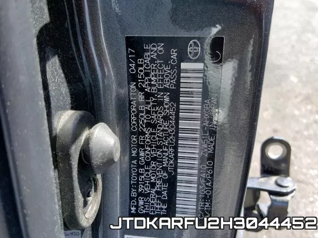 JTDKARFU2H3044452 фото 2
