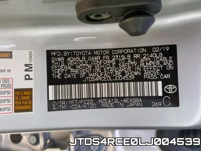 JTDS4RCE0LJ004539 фото 2