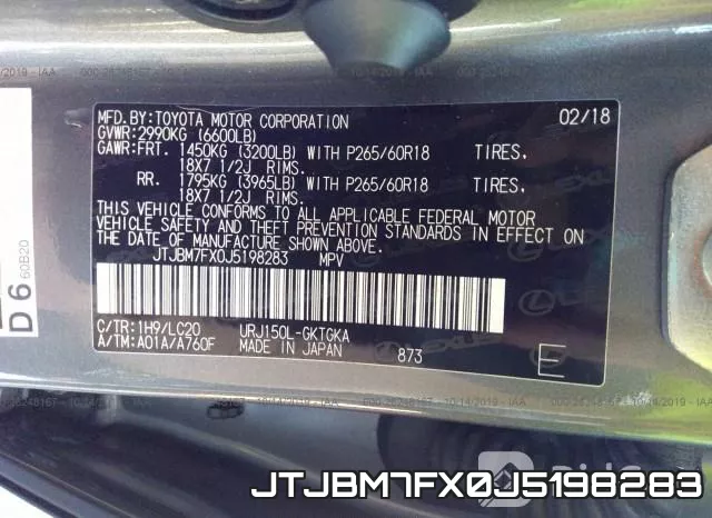 JTJBM7FX0J5198283 фото 7