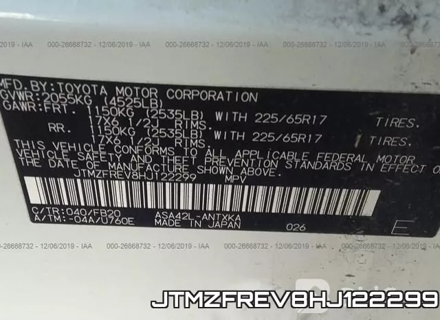 JTMZFREV8HJ122299 фото 10
