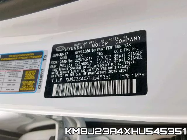 KM8J23A4XHU545351 фото 2