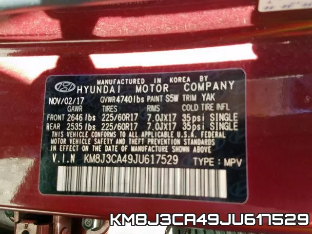 KM8J3CA49JU617529 фото 2