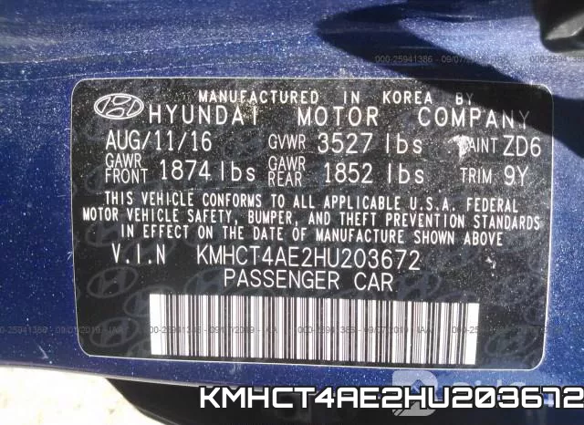 KMHCT4AE2HU203672 фото 10