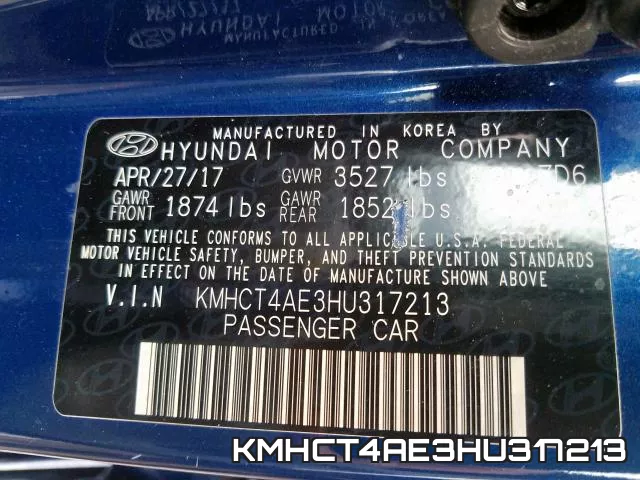 KMHCT4AE3HU317213 фото 2
