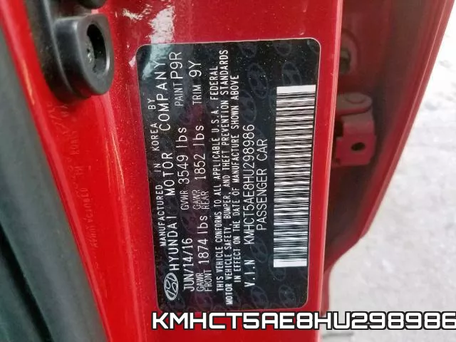 KMHCT5AE8HU298986 фото 2