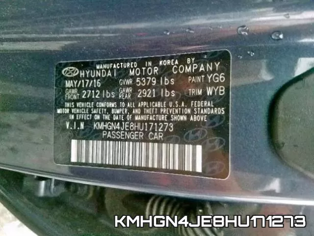 KMHGN4JE8HU171273 фото 2