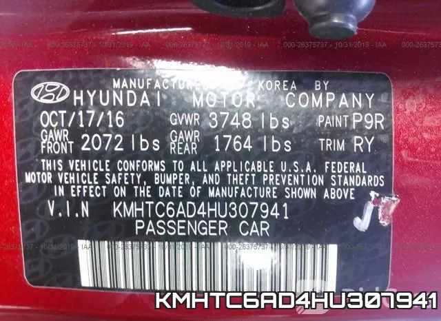 KMHTC6AD4HU307941 фото 8