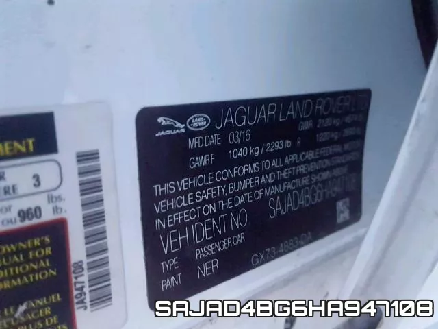 SAJAD4BG6HA947108 фото 2