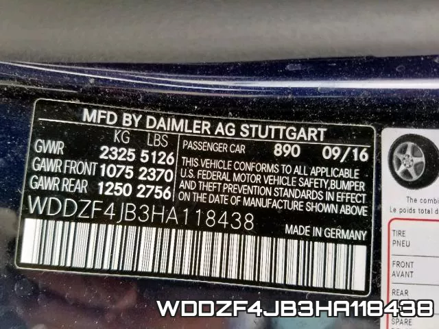 WDDZF4JB3HA118438 фото 2