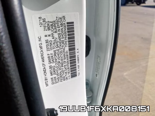 19UUB1F6XKA008151 фото 2