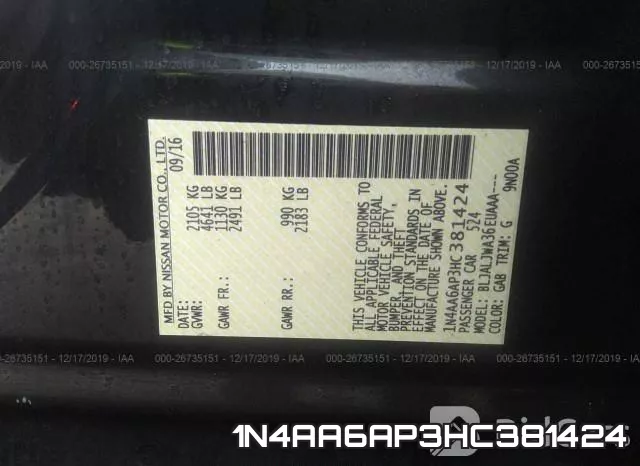 1N4AA6AP3HC381424 фото 9