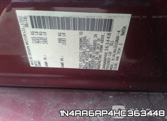 1N4AA6AP4HC363448 фото 9